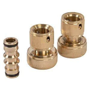 Palisad Набор для соединения шлангов 3/4, переходник, 2 соединителя, аквастоп, латунный 66211