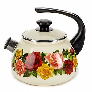 КМК Чайник 2 л цельноштампованный со свистком 43604-102/6-У4 слоновая кость