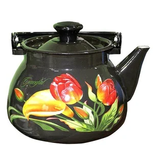 КМК Эмалированный чайник 3,0л. 42104 122/6 коричневый