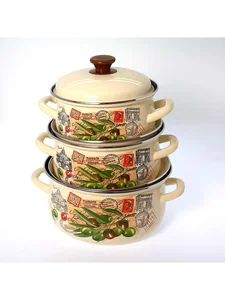 КМК Набор кастрюль (6пр.) Римские каникулы 1 слоновая кость