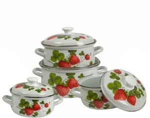 КМК Набор кастрюль (8пр.) Летняя ягода 1 белый