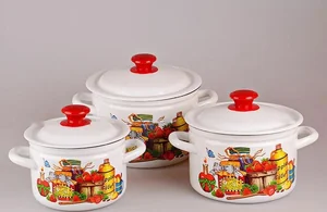 КМК Набор кастрюль (6пр.) Деревенский 1 белый