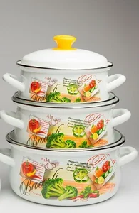 КМК Набор кастрюль (6пр.) Брокколи 1 белый