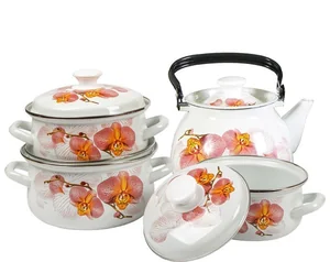 КМК Набор кастрюль (7пр.) Анжелина белый