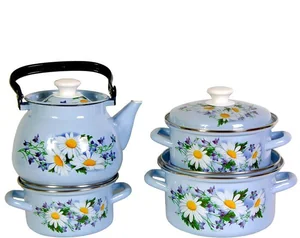 КМК Набор кастрюль (7пр.) Полесье голубой