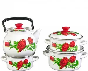 КМК Набор кастрюль (7пр.) Андорра белый