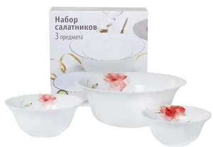 КОРАЛЛ Набор салатников 3 пр. Fleur H06235