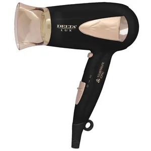 DELTA Фен 1400W LUX DL 0935 черный с золотым