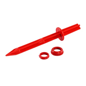 Palisad Колышек 20 см, с кольцом для крепления пленки, 10 шт в упаковке, красный 64434