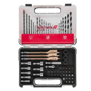 Matrix Набор сверл комбинированный, сверла по металлу 1-6 мм, бетону 3-8 мм, дереву 3-8 мм, перовые 16,20,22 мм, биты 30 шт, адаптер, головки 8 шт, 71 предмет Pro 725671