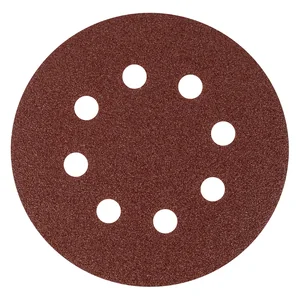 Matrix Круг абразивный на ворсовой подложке под "липучку", перфорированный, P 60, 125 мм, 5 шт 73803