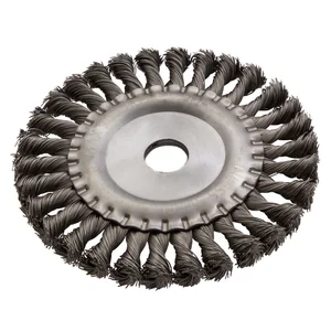 Denzel Щетка для УШМ, 150 мм, "Плоская", крученая нержавеющая проволока 0.5мм, посадка 22.2 мм 746343