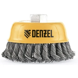 Denzel Щетка для УШМ, 75 мм, "Чашка", крученая нержавеющая проволока 0.5 мм, М14 746243