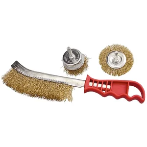 Matrix Набор щеток для дрели, 3 шт, 1 плоская, 65 мм, 50 мм "чашка", ручная металлическая 74484