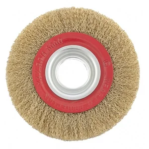 Matrix Щетка для точила, 200 мм, посадка 32 мм, плоская, латунированная витая проволока 74662