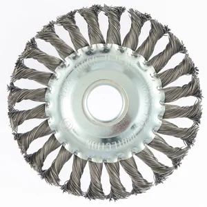 Matrix Щетка для УШМ 125 мм, посадка 22.2 мм, плоская, крученая проволока 0.5 мм 74632