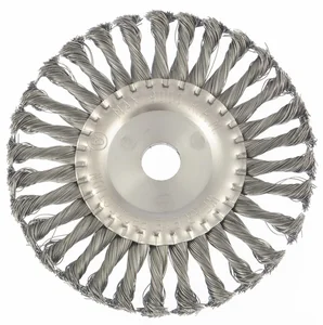 Matrix Щетка для УШМ 175 мм, посадка 22.2 мм, плоская, крученая проволока 0.5 мм 74636