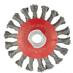 Matrix Щетка для УШМ, 100 мм, М14, "тарелка", крученая проволока 0.5 мм 74609