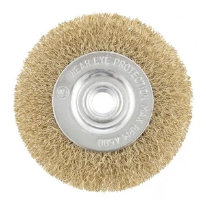 Matrix Щетка для УШМ, 150 мм, М14, плоская, латунированная витая проволока 74652