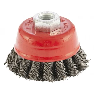 Matrix Щетка для УШМ, 75 мм, М14, "чашка", двухрядная, крученая проволока 0.8 мм 74686