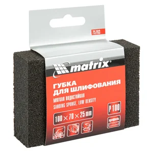 Matrix Губка для шлифования, 100 х 70 х 25 мм, мягкая, P 100 75703