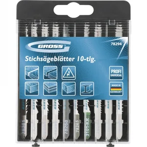 Gross Набор полотен для электролобзика универсальный, 10 шт, Profi, пластиковый кейс 78294