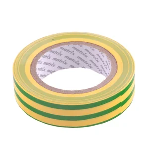 Matrix Изолента ПВХ, 15 мм х 10 м, желто-зеленая, 150 мкм 88776