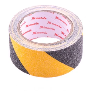 Matrix Лента клейкая противоскользящая, черно-желтая 50 мм x 5 м 88718