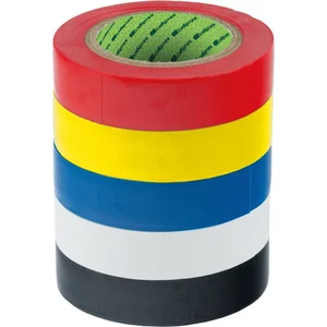 Сибртех Набор изолент ПВХ цветных 15 мм х 10 м, 5шт/уп, 130 мкм 88799