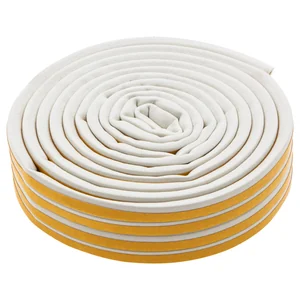 Сибртех Уплотнитель резиновый, 12 м, профиль "D", белый 88909