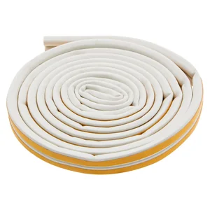 Сибртех Уплотнитель резиновый, 6 м, профиль "D", белый 88915