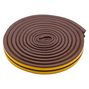 Сибртех Уплотнитель резиновый, 6 м, профиль "D", коричневый 88916