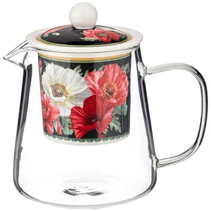 Lefard Чайник Стеклянный С Ситом Lefard  Маки  400 Мл Черный 104-779