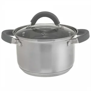 WEBBER Кастрюля 3 л, 18 см, из нержавеющей стали со стеклянной крышкой BE-357/2