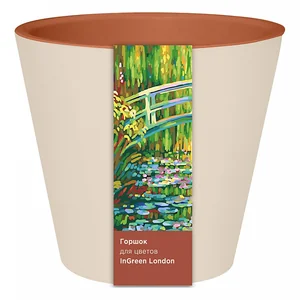 Delta Горшок для цветов InGreen London 160 мм, 1,6 л, с дренажной вставкой IG620410574 Импрессионисты сливочный