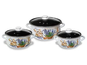 КМК Набор кастрюль Сбор трав-1 Экстра бел. 2л, 3л, 4л