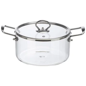 Mallony Кастрюля ITALIANO, объем 2,5 л, из жаропрочного боросиликатного стекла с крышкой с пароотводом. 105037-SK