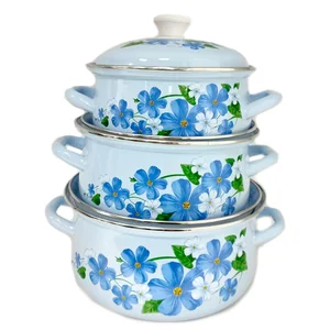 КМК Набор кастрюль Лен-1 голуб (кастр.сфер.2,0л+3,0л+4,0л)