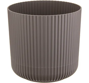 М-ПЛАСТИКА Кашпо ВЕЛЬВЕТ D 160 мм 2,5 л с пристегнутым поддоном ФРАНЦУЗСКИЙ СЕРЫЙ М 3181