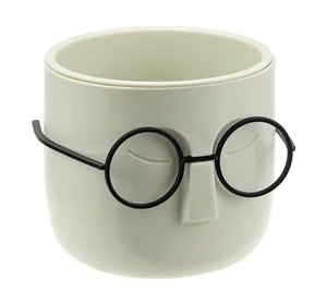 М-ПЛАСТИКА Кашпо СТИВ 0,65 литров БЕЛЫЙ РОТАНГ М 3079