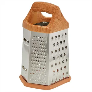 WEBBER Терка 6 граней 20 см, нержавеющая сталь, пластиковая ручка BE-065 дерево