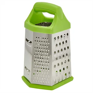 WEBBER Терка 6 граней 20 см, нержавеющая сталь, пластиковая ручка BE-066 зеленая