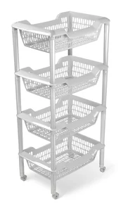 МАРТИКА Этажерка 4 секции Джета С 736 СВЕТЛО-СЕРАЯ