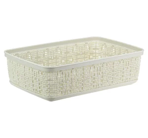 М-ПЛАСТИКА Лоток БЯЗЬ БЕЛЫЙ РОТАНГ 16,5 х 25 х 7см М 2323