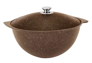 KUKMARA Казан для плова 9л c антипригарным покрытием (кофейный мрамор) кмк95а