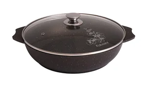 Кукмара Сотейник 30/7,5 см со стекл. крышкой, АП (кофейный мрамор) смк307а