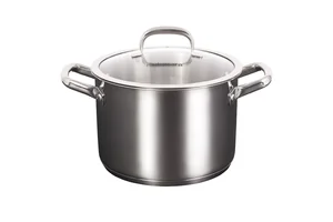 Кукмара Кастрюля из нержавеющей стали 7л со стеклянной крышкой, линия Leon LN-CA7024G