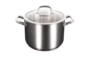 Кукмара Кастрюля из нержавеющей стали 9л со стеклянной крышкой, линия Leon LN-CA9026G