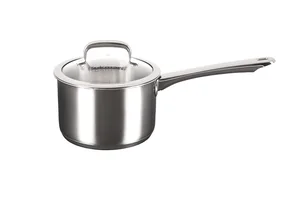 Кукмара Ковш из нержавеющей стали 1,8л со стеклянной крышкой, линия Leon LN-LDL1816G