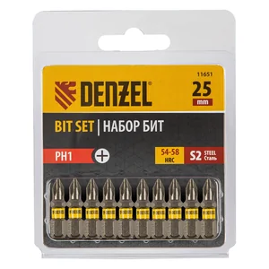 Denzel Бита PH1х25, сталь S2, шестигранный профиль, 1 шт. Е 6,3 11651